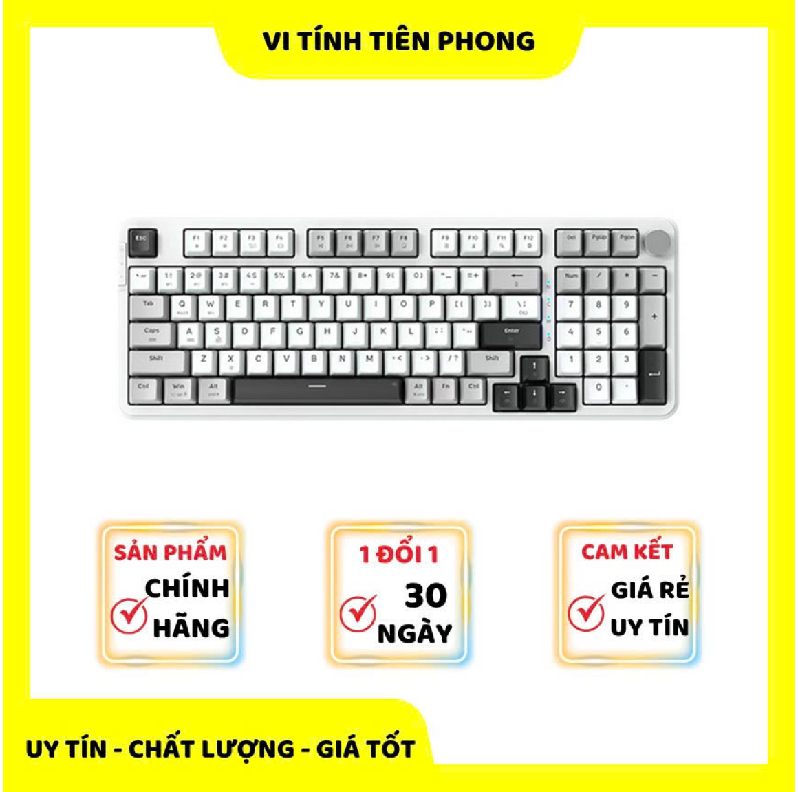 Bàn phím cơ E-DRA EK398W Black Blueberry Linear switch White