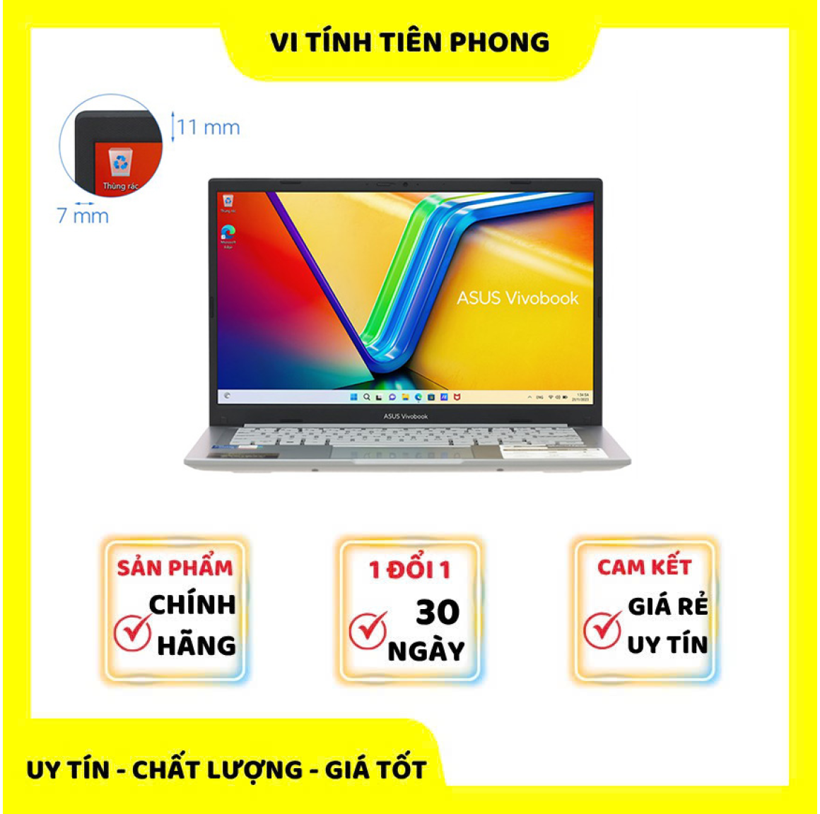 Laptop ASUS Vivobook X1404VA-EB509W (Core i3-1315U | Intel UHD Graphics | 14 inch FHD | 8GB | 512GB | Win 11 | Bạc)