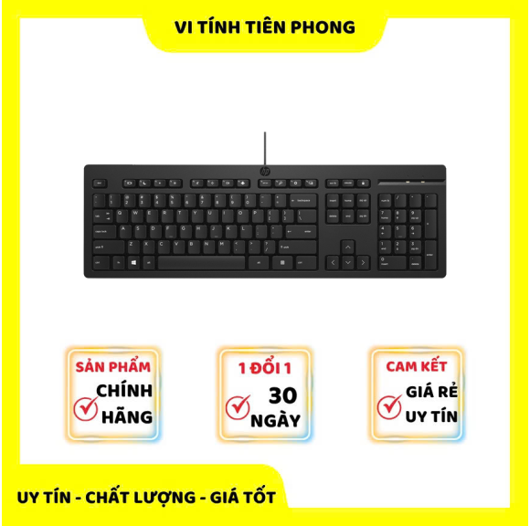 Bàn phím văn phòng có dây HP 125 màu Đen (266C9AA)