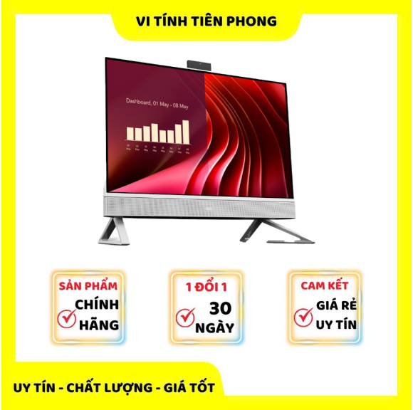 Máy tính bàn All in One Dell EC24250 DR93T51 ( i5-1334U(10*3.4) | 16GB | 1TSSD | 23.8FHD | Camera | SP | BT/KB/M | W11SL+OFFICE2024 | ĐEN | 1yr)