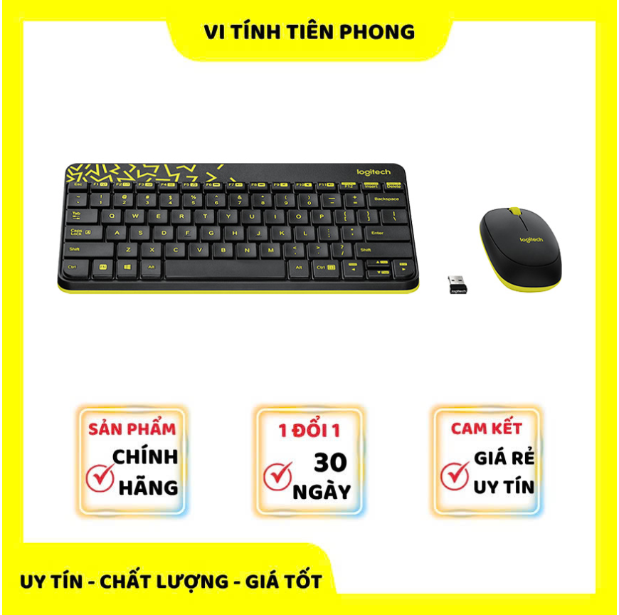 Bộ bàn phím chuột wireless Logitech MK240 Black
